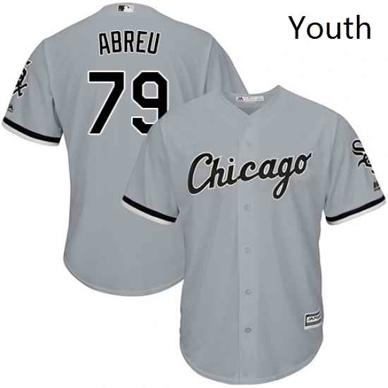 Youth Majestic Chicago White Sox 79 Jose Abreu Replica Grey Road Cool Base MLB Jersey